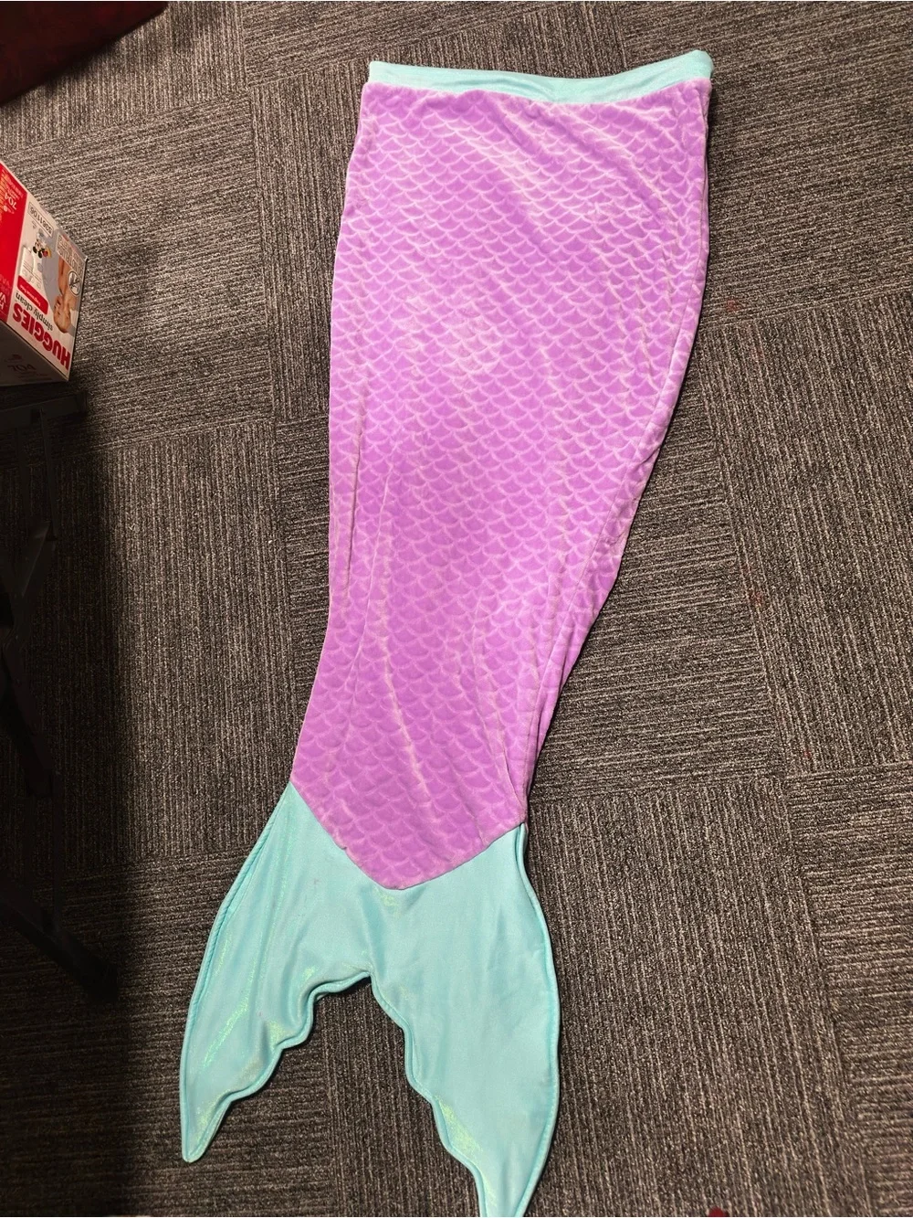 Mermaid Tail Blanket in Pink with Aqua Fin